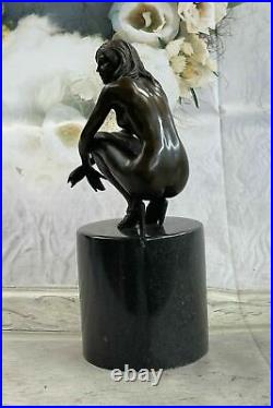 Bronze Hot Cast Nude Girl Dancer Sculpture Statue Figure Realism Deco Hand Made