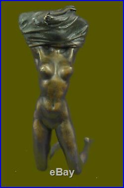 Bronze Hot Cast Nude Girl Dancer Sculpture Statue Figure Realism Hand Made Sale