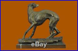 Bronze Large Greyhound Whippet Genuine Hotcast Statue Hand Made Sculpture Decor