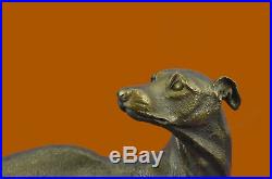 Bronze Large Greyhound Whippet Genuine Hotcast Statue Hand Made Sculpture Decor
