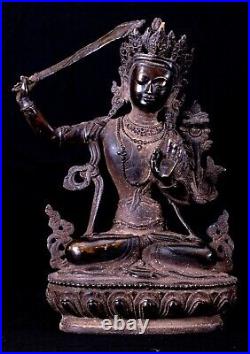 Bronze, Manjushri, Tibetan, Antique, 19th Century