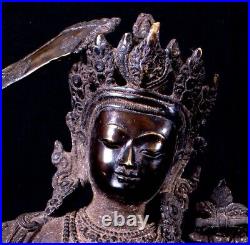 Bronze, Manjushri, Tibetan, Antique, 19th Century