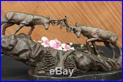Bronze Marble Statue Elk Deer Stag Ranch Hunting Lodge Hot Cast Hand Made Decor