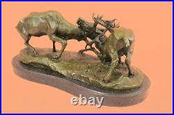 Bronze Marble Statue Elk Deer Stag Ranch Hunting Lodge Hot Cast Hand Made Figure
