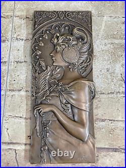 Bronze Milo Plaque Art Deco Nouveau Wall Plaques Hand Made Figure Figurine