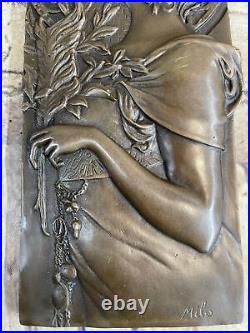 Bronze Milo Plaque Art Deco Nouveau Wall Plaques Hand Made Figure Figurine Deal