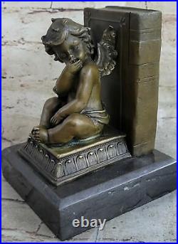 Bronze Pan Thinker Boy Cherub Statue Signed Moreau French Handcrafted Sculpture