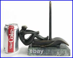 Bronze Sculpture Abstract Modern Art Rower Rowing Boat Sport Hand Made Statue