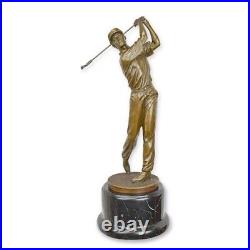 Bronze Sculpture Antique Style Golf Golf Golf Man Tee Bronze Figure Statue EJA0222