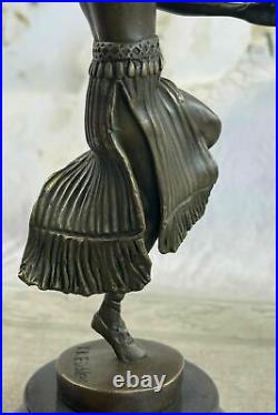 Bronze Sculpture Art Deco Semi Nude Dancer by Eichler Hand Made Statue Figurine