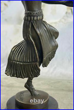 Bronze Sculpture Art Deco Semi Nude Dancer by Eichler Hand Made Statue Hot Cast