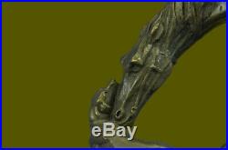 Bronze Sculpture Casting Horse Feeding Dog European Made Signed Sculpture Statue