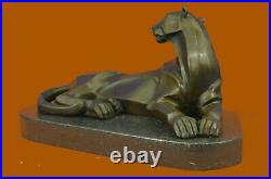 Bronze Sculpture Cougar Lion Abstract Modern Art by H. Moore Hand Made Statue
