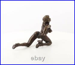 Bronze Sculpture EROTIC Nude Woman Kneeling NUDE WOMAN Decoration STATUE Figure