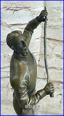 Bronze Sculpture European Man With Mustache Fencer Fencing Sport Statue Deal