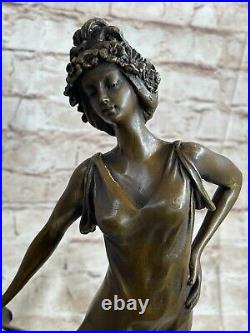 Bronze Sculpture Figure Lady Bust Patina Art Nouveau Victorian Statue Hand Made