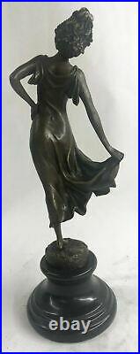 Bronze Sculpture Figure Lady Bust Patina Art Statue Hand Made Nouveau Victorian