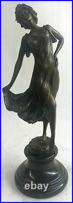 Bronze Sculpture Figure Lady Bust Patina Art Statue Hand Made Victorian Nouveau