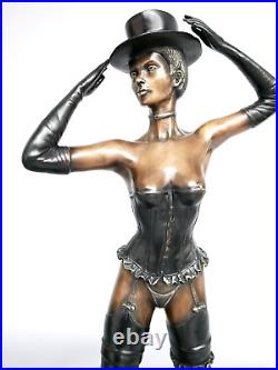 Bronze Sculpture Figure Show Girl Statue Erotic Woman Show Dancer