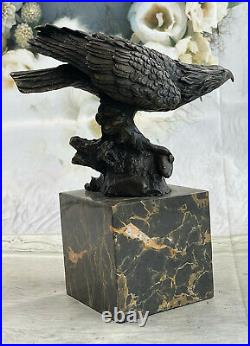 Bronze Sculpture Hand Made Bald Eagle Falcon Wildlife Statue Figure Sale