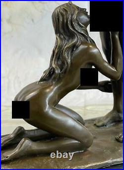 Bronze Sculpture Hand Made Nude Naked Pair Hot Cast Figurine Figure Statue