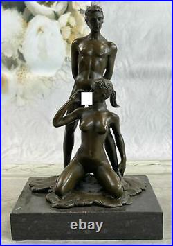 Bronze Sculpture Hand Made Nude Naked Pair Hot Cast Figurine Sculpture Statue