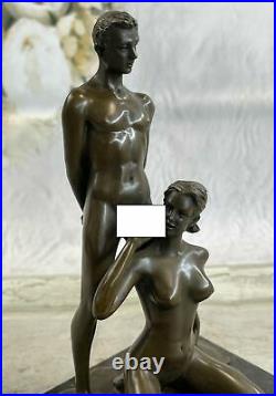 Bronze Sculpture Hand Made Nude Naked Pair Hot Cast Figurine Sculpture Statue