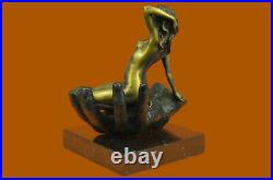 Bronze Sculpture, Hand Made Statue Abstract Signed Juno Cubism Nude Girl Abstract