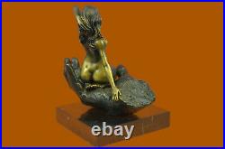 Bronze Sculpture, Hand Made Statue Abstract Signed Juno Cubism Nude Girl Abstract