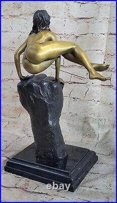 Bronze Sculpture, Hand Made Statue Abstract Signed Juno Cubism Nudes Girl