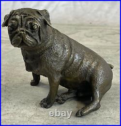 Bronze Sculpture Hand Made Statue Animal English Bulldog Dog Animal Figurine Art