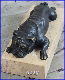 Bronze Sculpture Hand Made Statue Animal English Bulldog Dog Animal Figurine NR