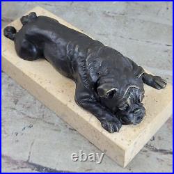 Bronze Sculpture Hand Made Statue Animal English Bulldog Dog Animal Figurine NR