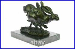 Bronze Sculpture Hand Made Statue Animal Figure ArtworkBunny Rabbit Hare Artwork