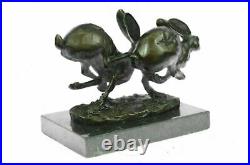Bronze Sculpture Hand Made Statue Animal Figure ArtworkBunny Rabbit Hare Artwork