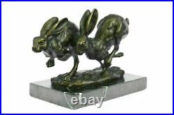 Bronze Sculpture Hand Made Statue Animal Figure ArtworkBunny Rabbit Hare Deal