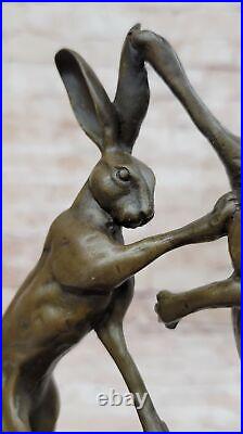 Bronze Sculpture, Hand Made Statue Animal Figure ArtworkBunny Rabbit Hare Gift