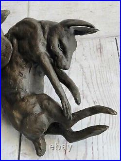 Bronze Sculpture Hand Made Statue Animal Real Cast Gun Dog Retriever Rabbit Sale