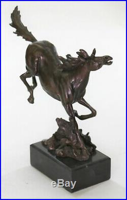 Bronze Sculpture, Hand Made Statue Animal Signed By Milo Horse Figurine Decor