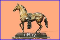Bronze Sculpture, Hand Made Statue Animal Signed Racing Horse Figurine Gift SALE