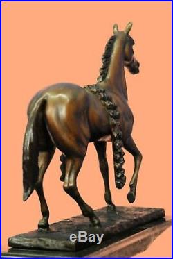 Bronze Sculpture, Hand Made Statue Animal Signed Racing Horse Figurine Gift SALE
