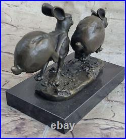 Bronze Sculpture, Hand Made Statue Animal Vienna Austrian Bunny Rabbit Hare Art
