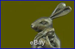 Bronze Sculpture, Hand Made Statue Animal Vienna Austrian Bunny Rabbit Hare Gift