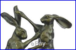 Bronze Sculpture, Hand Made Statue Animal Vienna Austrian Bunny Rabbit Hare NR
