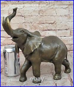 Bronze Sculpture Hand Made Statue Animal Wildlife African Elephants Elephant