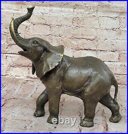 Bronze Sculpture Hand Made Statue Animal Wildlife African Elephants Elephant