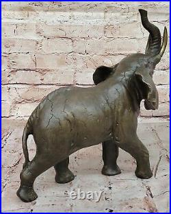 Bronze Sculpture Hand Made Statue Animal Wildlife African Elephants Elephant