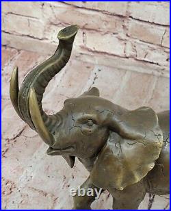 Bronze Sculpture Hand Made Statue Animal Wildlife African Elephants Elephant