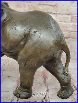 Bronze Sculpture Hand Made Statue Animal Wildlife African Elephants Elephant