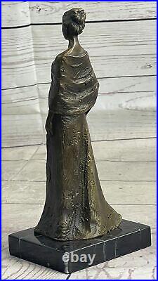 Bronze Sculpture Hand Made Statue Art Deco Signed Original Victorian Beauty Art